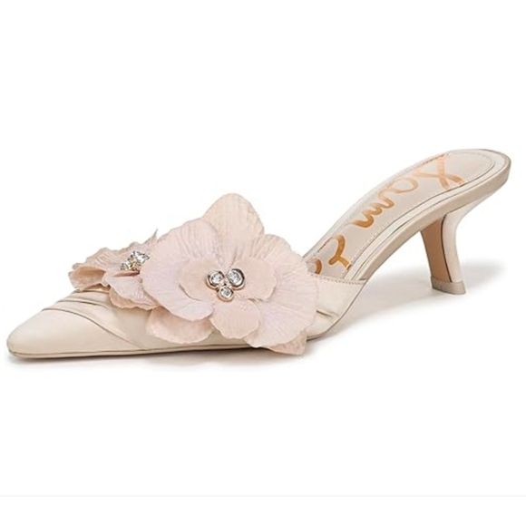 🤍🔹️Sam Edelman 🔹️Ivory Floral Women's BELLA dressMules/ Heels.